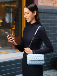 Lino Perros Structured Sling Bag with Quilted Detail