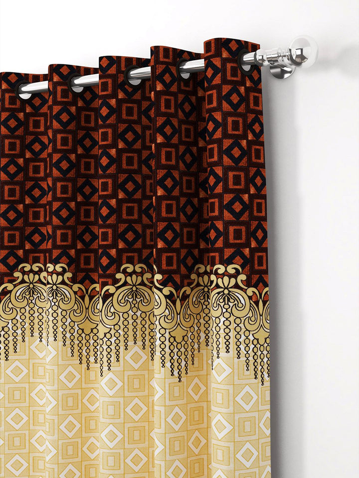 Story@home Bronze-Toned & Black 2 Pieces Ethnic Motifs Door Curtain