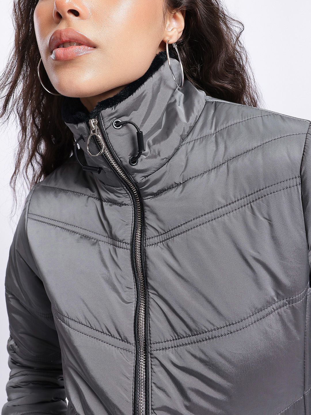 DressBerry Elevated Essentials Mock Collar Padded Jacket