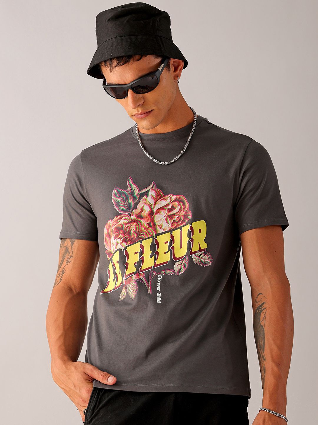 The Indian Garage Co Men Typography Printed Slim Fit T-shirt