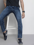 The Indian Garage Co Men Navy Blue Skinny Fit Heavy Fade Stretchable Jeans