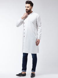 SOJANYA Lelaki Off-White Solid Kurta Lurus