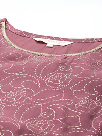 all about you Floral Printed Straight Kurta With Sharara & Dupatta