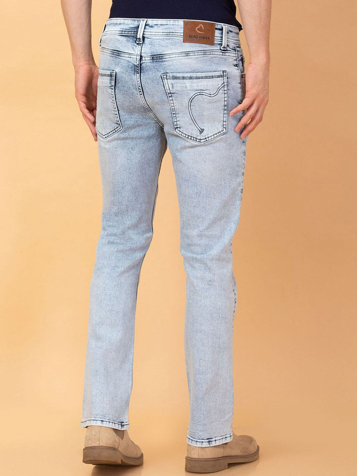 Being Human Men Bootcut Mildly Distressed Heavy Fade Jeans