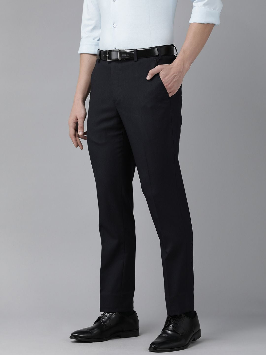 Park Avenue Men Navy Blue Trousers