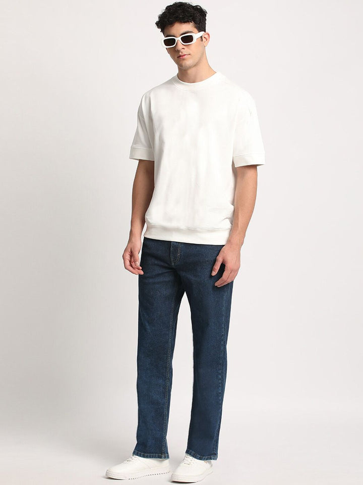 THE BEAR HOUSE Men Straight Fit Clean Look Light Fade Stretchable Jeans