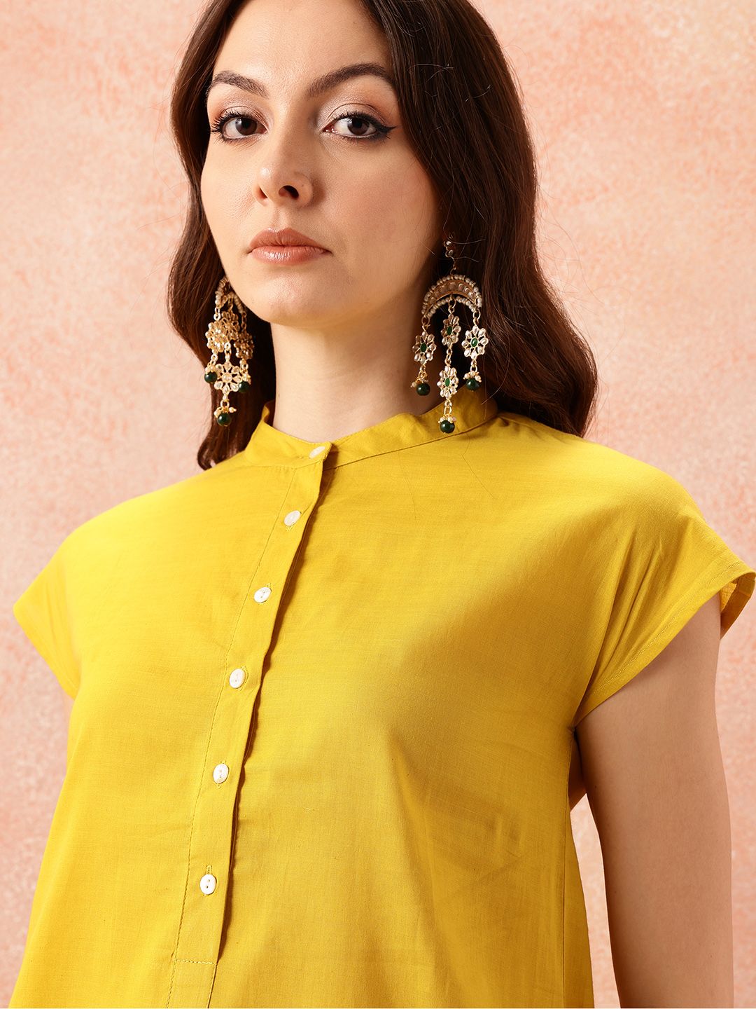 all about you Pathani Style Pure Cotton Extended Sleeve Kurta with Smock Cuffed Salwar