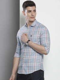 The Indian Garage Co Men Slim Fit Opaque Checked Casual Shirt