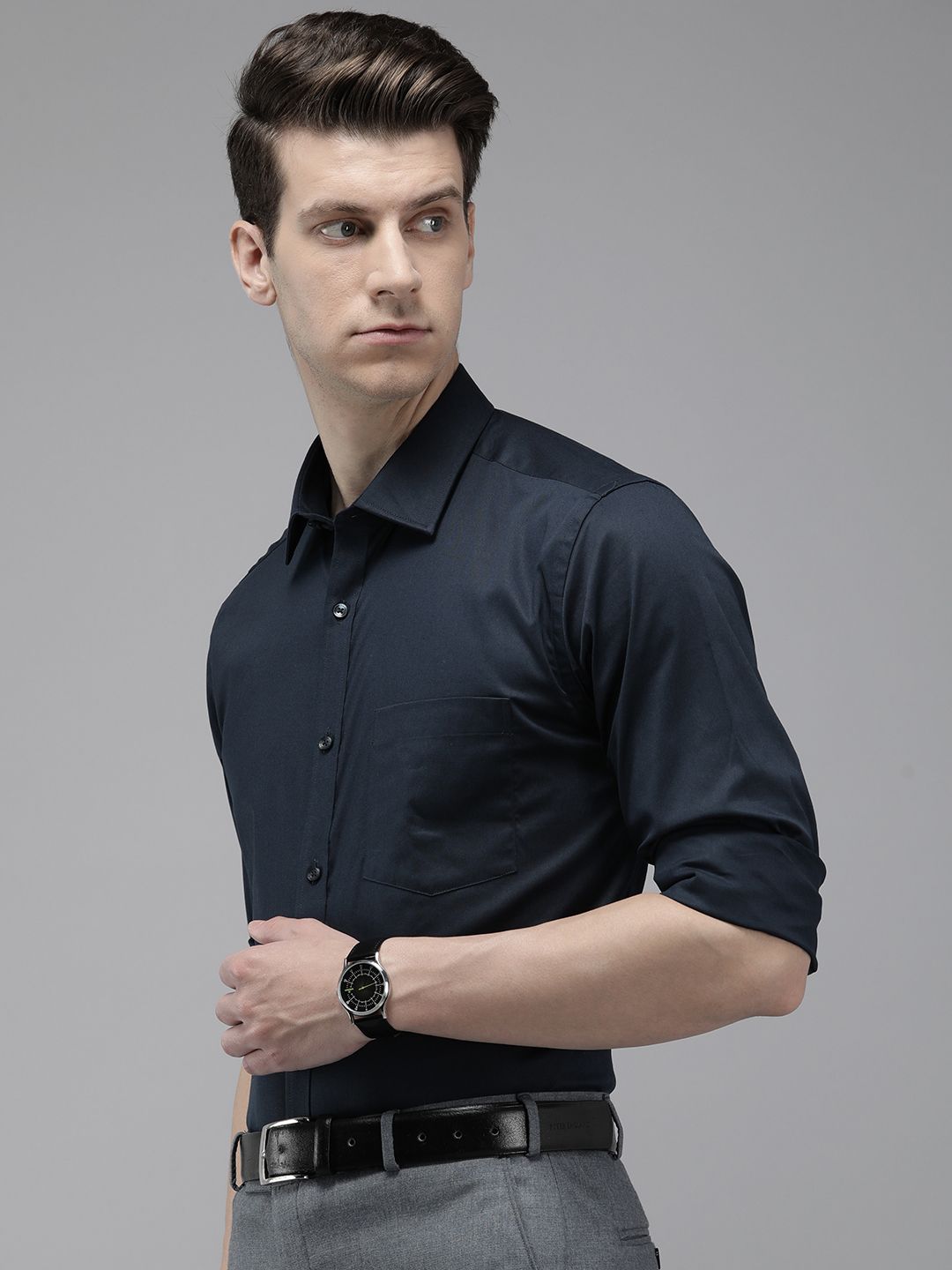 Park Avenue Slim Fit Opaque Cutaway Collar Formal Shirt