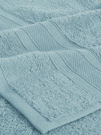 MYTRIDENT Set of 2 Turquoise Blue Solid Soft  Plush 500 GSM Cotton Bath Towels