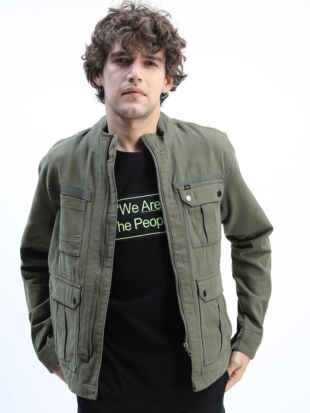 HIGHLANDER Men Olive Green Tailored Jacket