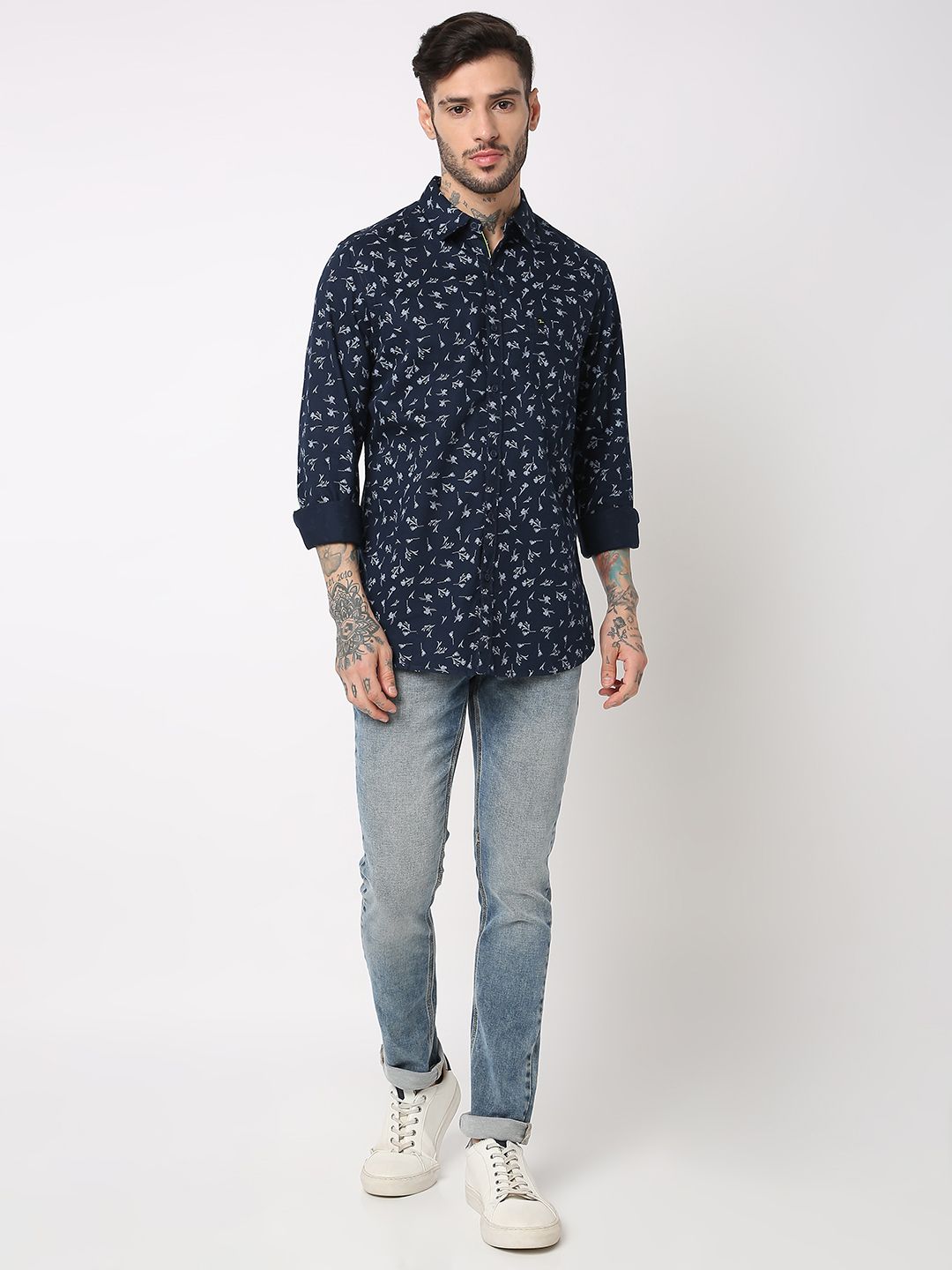 SPYKAR Floral Printed Pure Cotton Casual Shirt