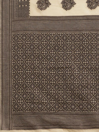 Saree mall Beige Floral Silk Blend Banarasi Saree
