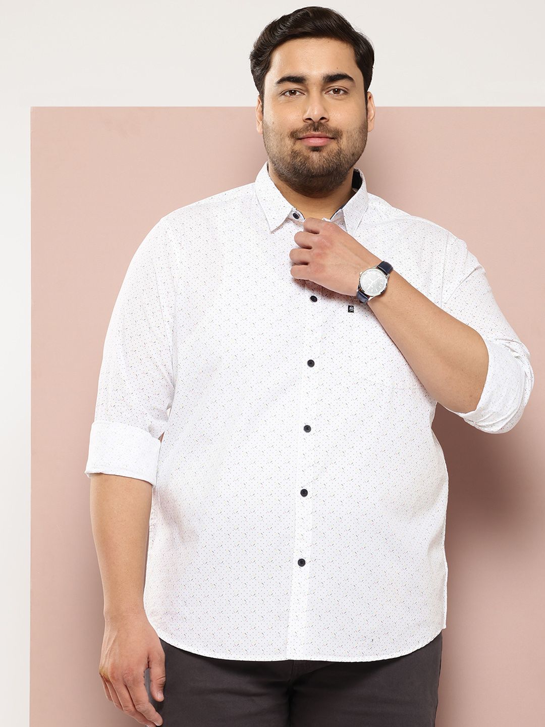 Thomas Scott Plus Size Premium Printed Pure Cotton Casual Shirt