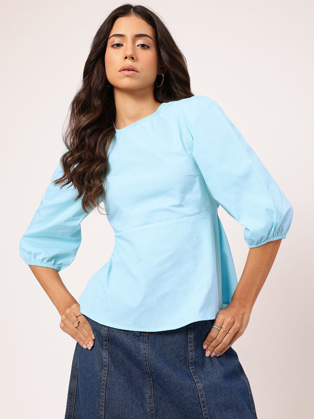 DressBerry Bow-Detail Styled Back A-line Top