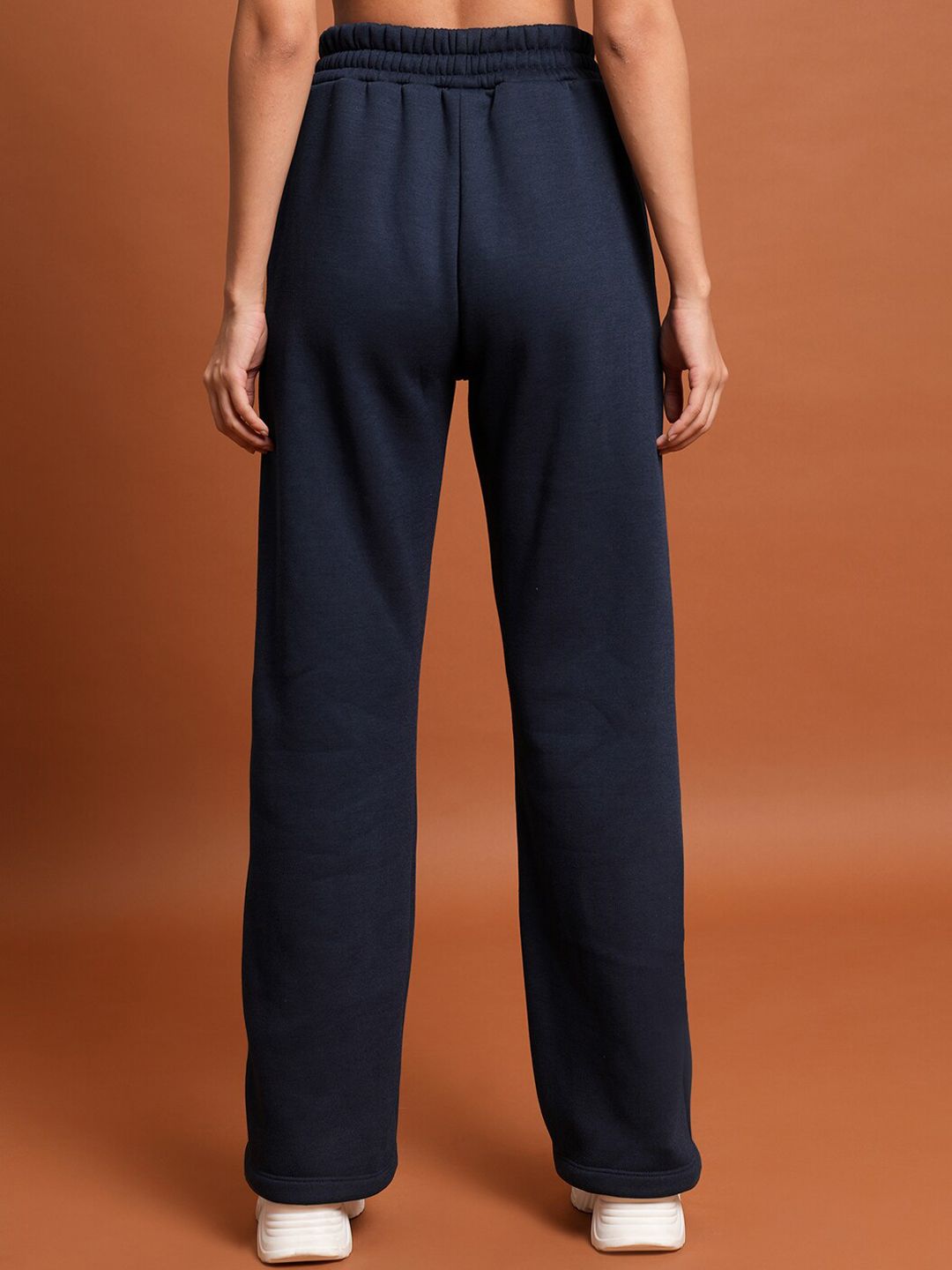 Tokyo Talkies Women Navy Blue Wide-Leg Track Pant