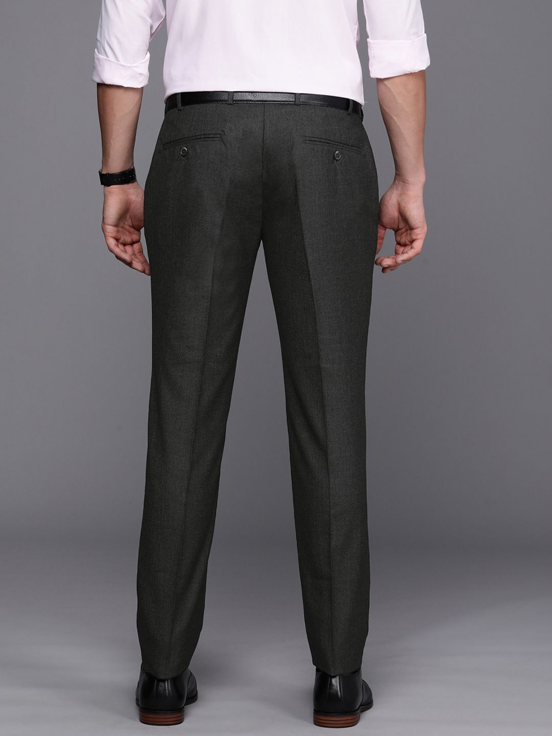 Raymond Men Textured Slim Fit Formal Trousers