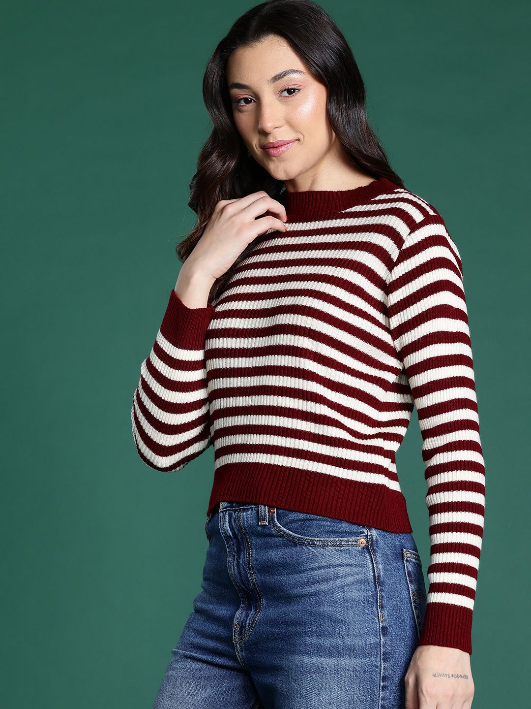 DressBerry Acrylic Striped Pullover