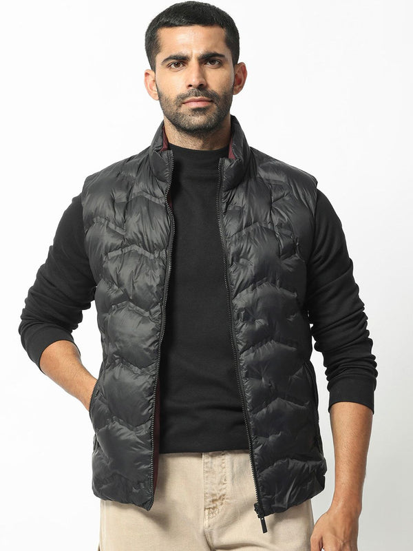 RARE RABBIT Men Cog Puffer Mock Collar Reversible Jacket