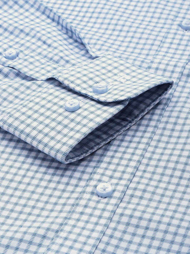 Raymond Men Slim Fit Micro Checks Pure Cotton Formal Shirt