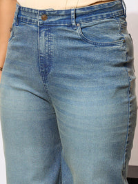SASSAFRAS Curve Women PLus Size Comfort Acid Wash Clean Look Stretchable Jeans