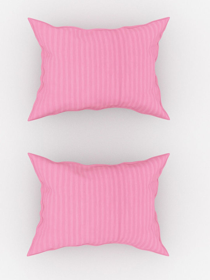 TEAL BY CHUMBAK Pink Printed 210 TC Queen Bedsheet with 2 Pillow Covers