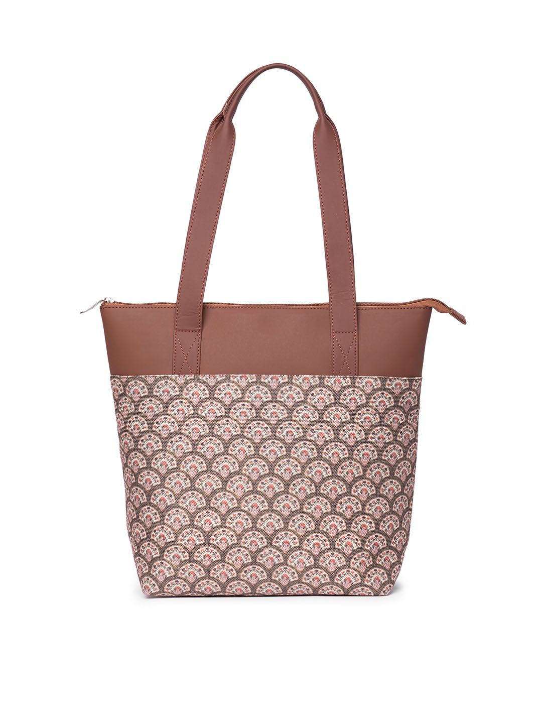 ZOUK Floral Printed Structured Tote Bag