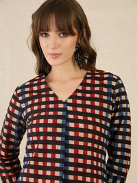 Indo Era Geometric Printed Shirt Collar Pure Cotton Straight Kurta With Trnousers