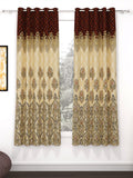 Story@home Bronze-Toned & Brown 2 Pieces Geometric Window Curtain