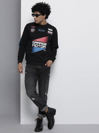 The Indian Garage Co Men Black Printed Sweatshirt