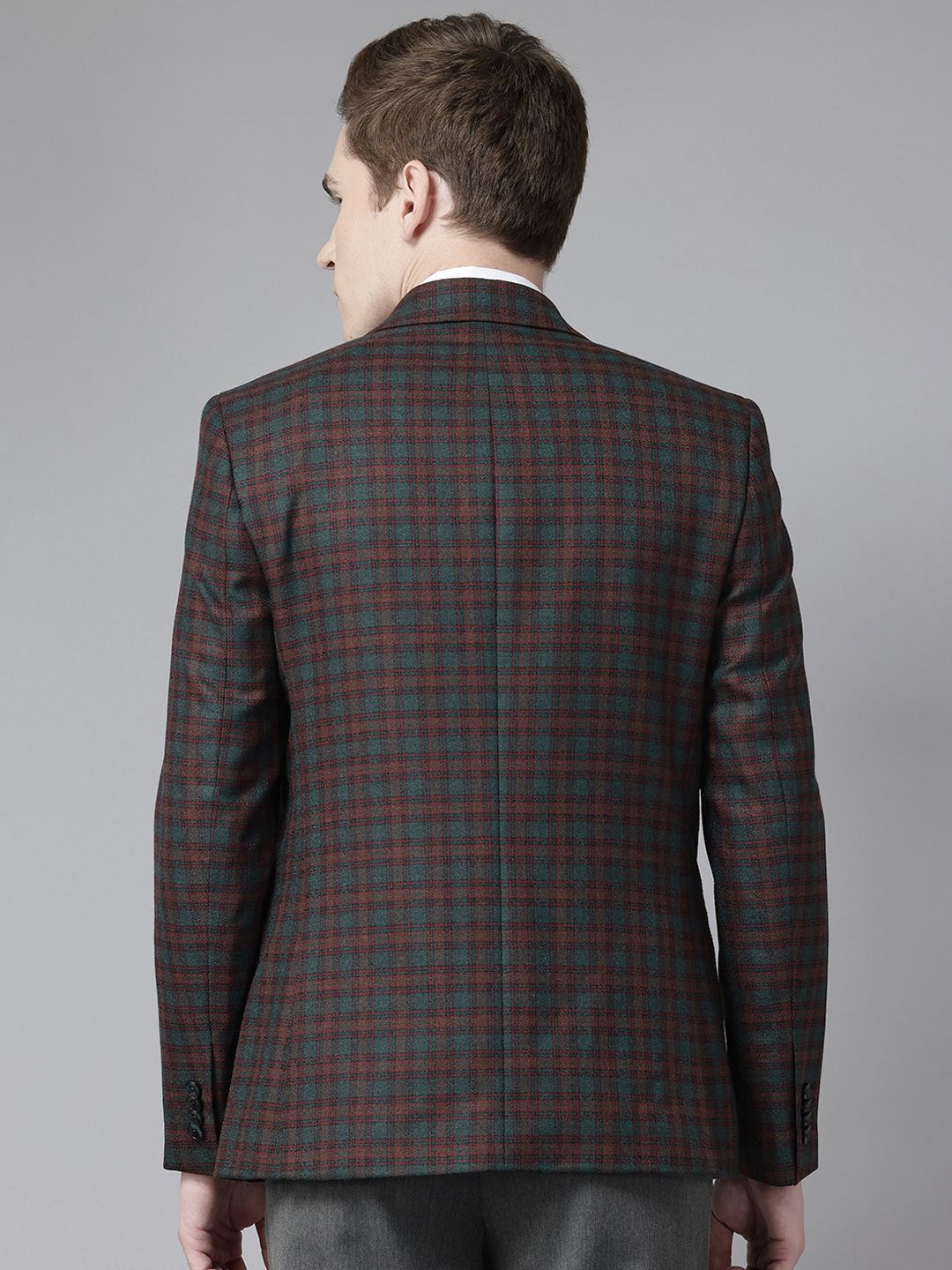 Park Avenue Checked Single-Breasted Formal Blazer