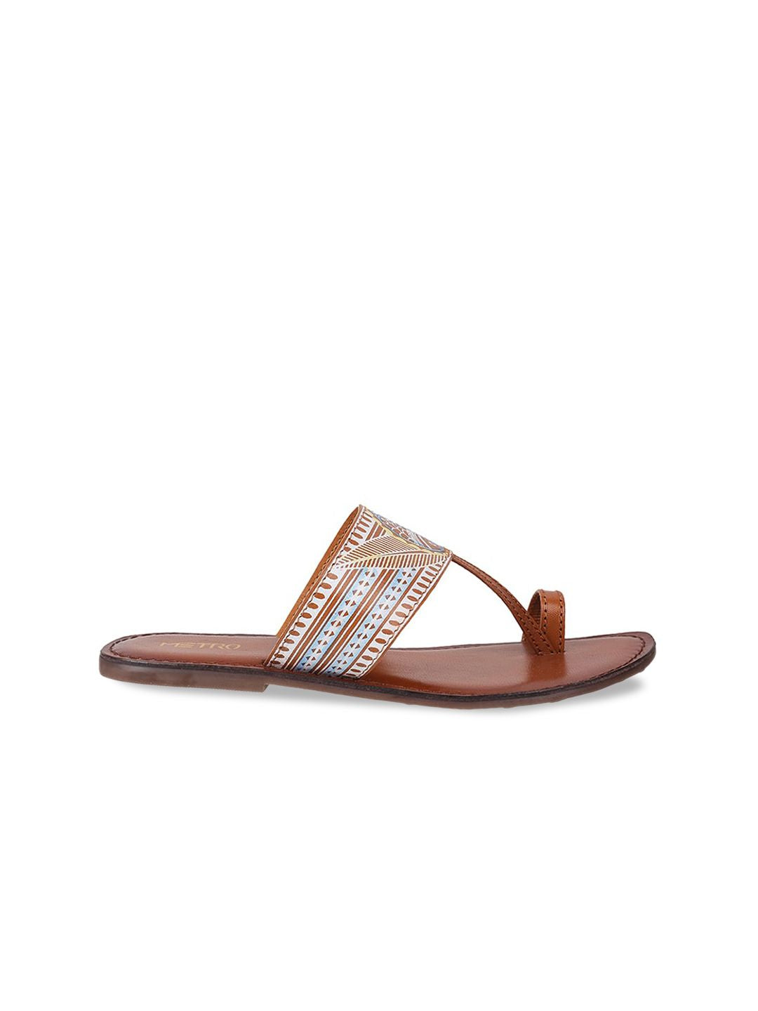 Metro Printed Leather One Toe Flats