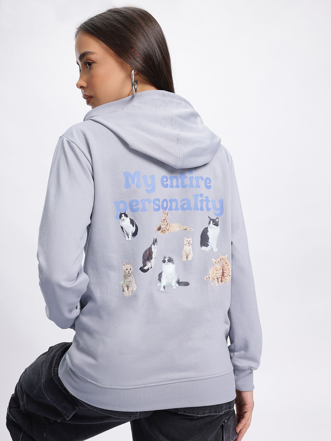 DressBerry Graphic Print Hooded Sweatshirt
