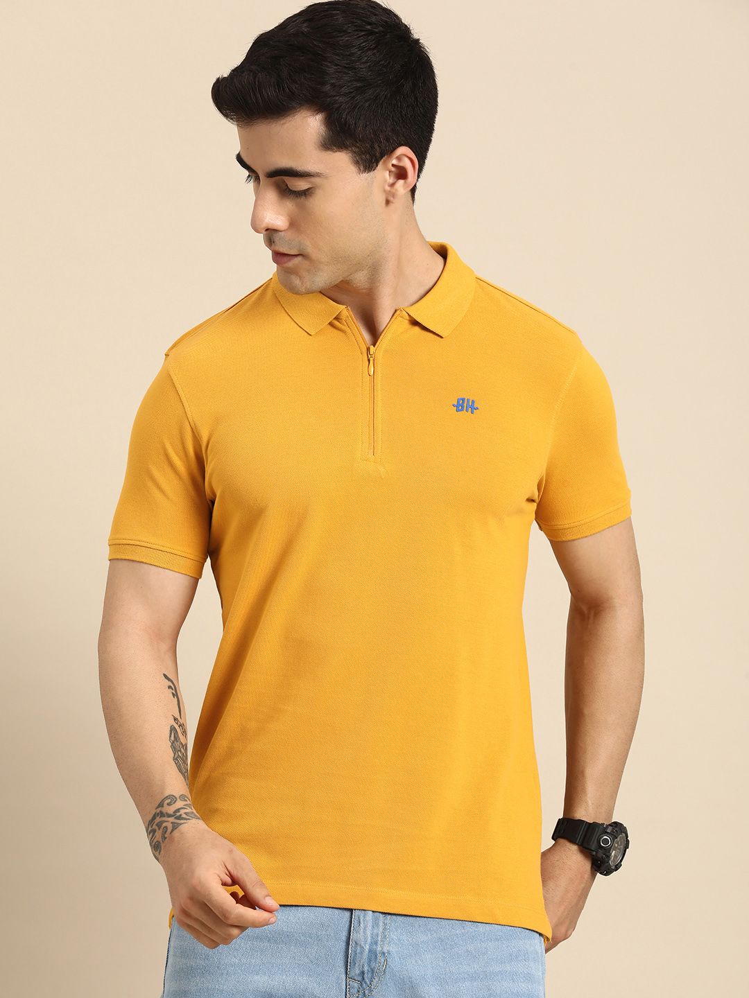 Being Human Men Polo Collar Pure Cotton T-shirt