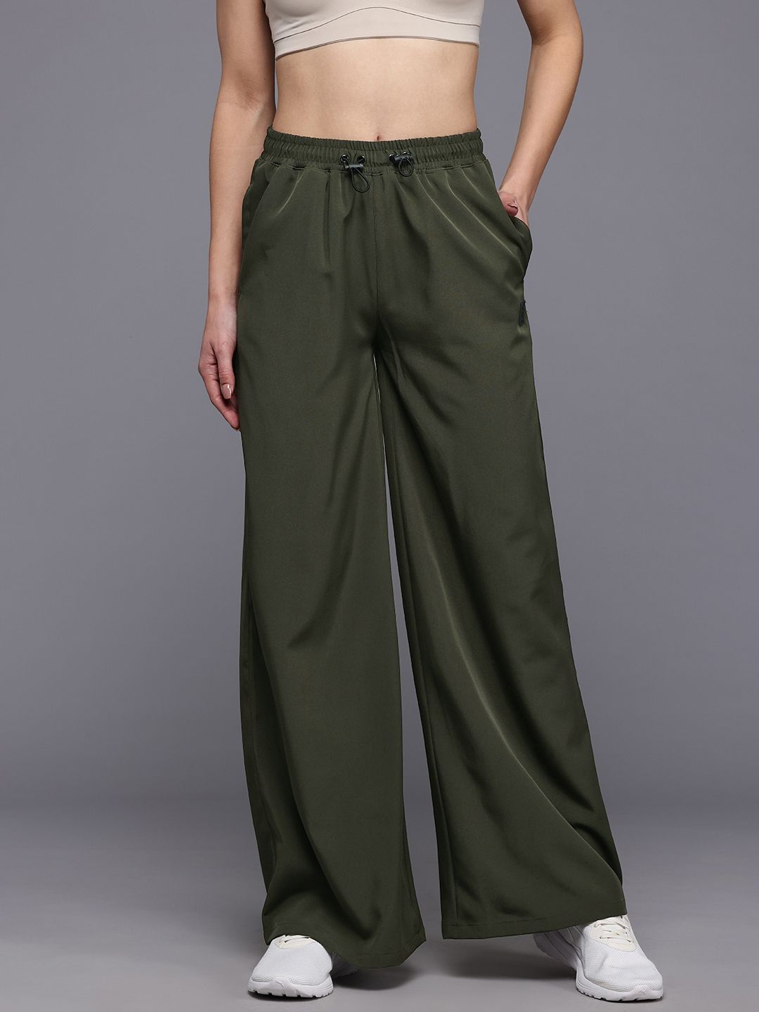 HRX by Hrithik Roshan Women Mid-Rise Regular Fit Lifestyle Flared Track Pants