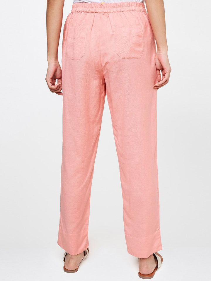 Global Desi Women Pink Straight Fit Trouser