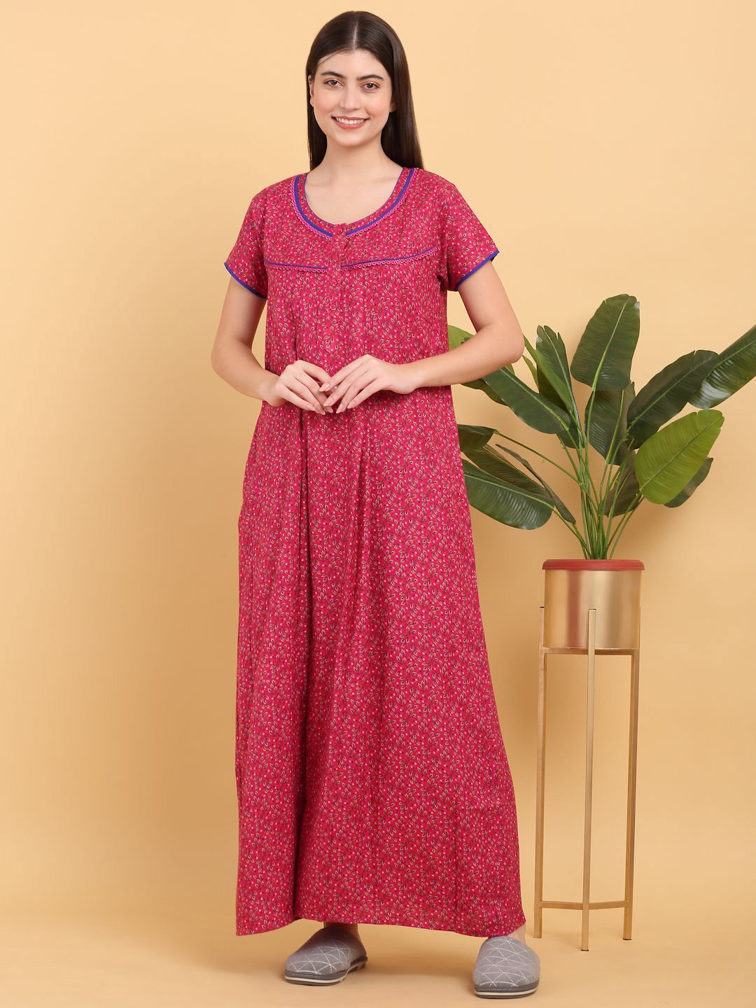 Sweet Dreams Printed Cotton Maxi Nightdress