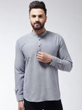 SOJANYA Men Grey Checked Straight Kurta