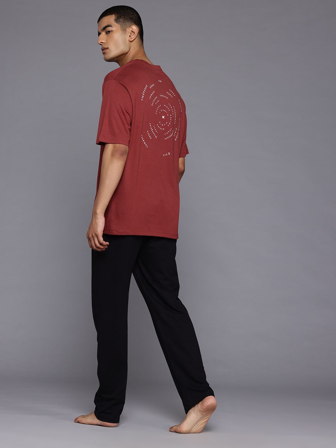 HRX by Hrithik Roshan Typography Print Pure Cotton Relaxed Yoga T-shirt