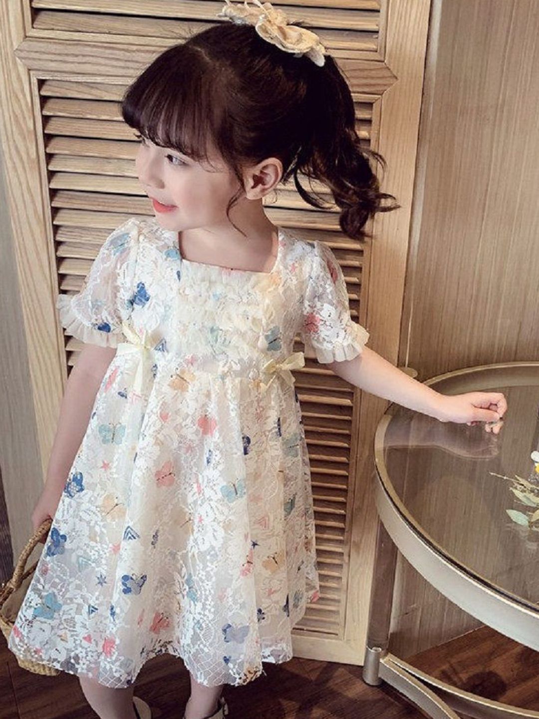 YK Girls Floral Fit & Flare Dress