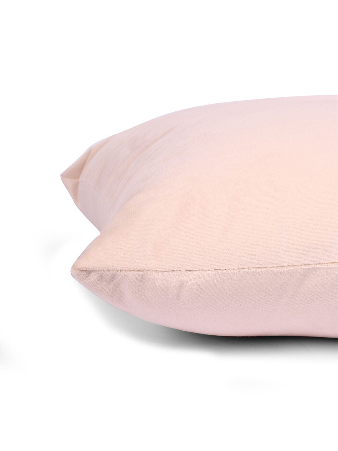 STITCHNEST Beige 5 Pieces Velvet Square Cushion Covers