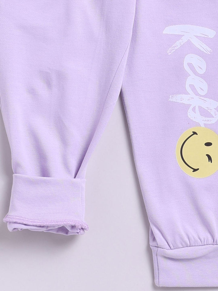 Happy Faces Girls Conversational Print Pure Cotton Clothing Set