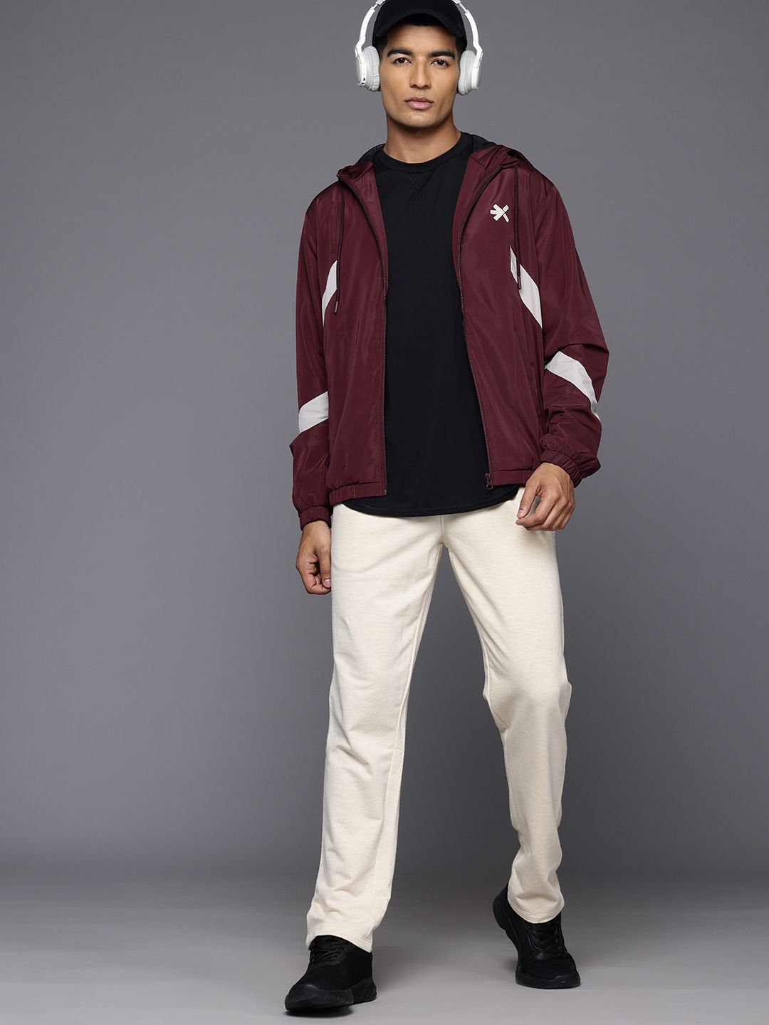 HRX by Hrithik Roshan Printed Hooded Lifestyle Bomber Jacket