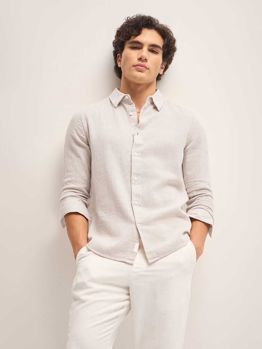 THE BEAR HOUSE Men Slim Fit Opaque Casual Shirt