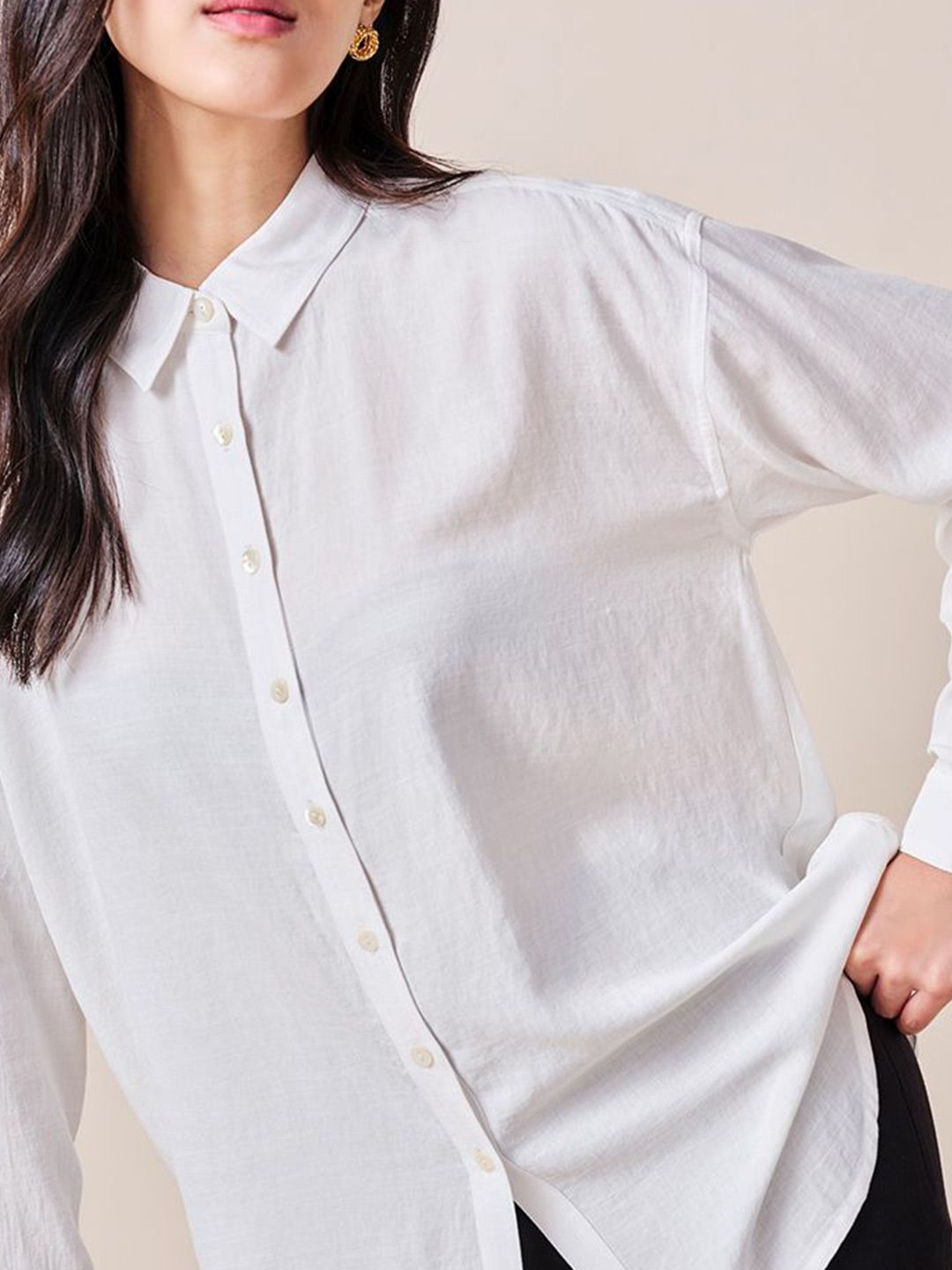 AND Solid Shirt Style Top