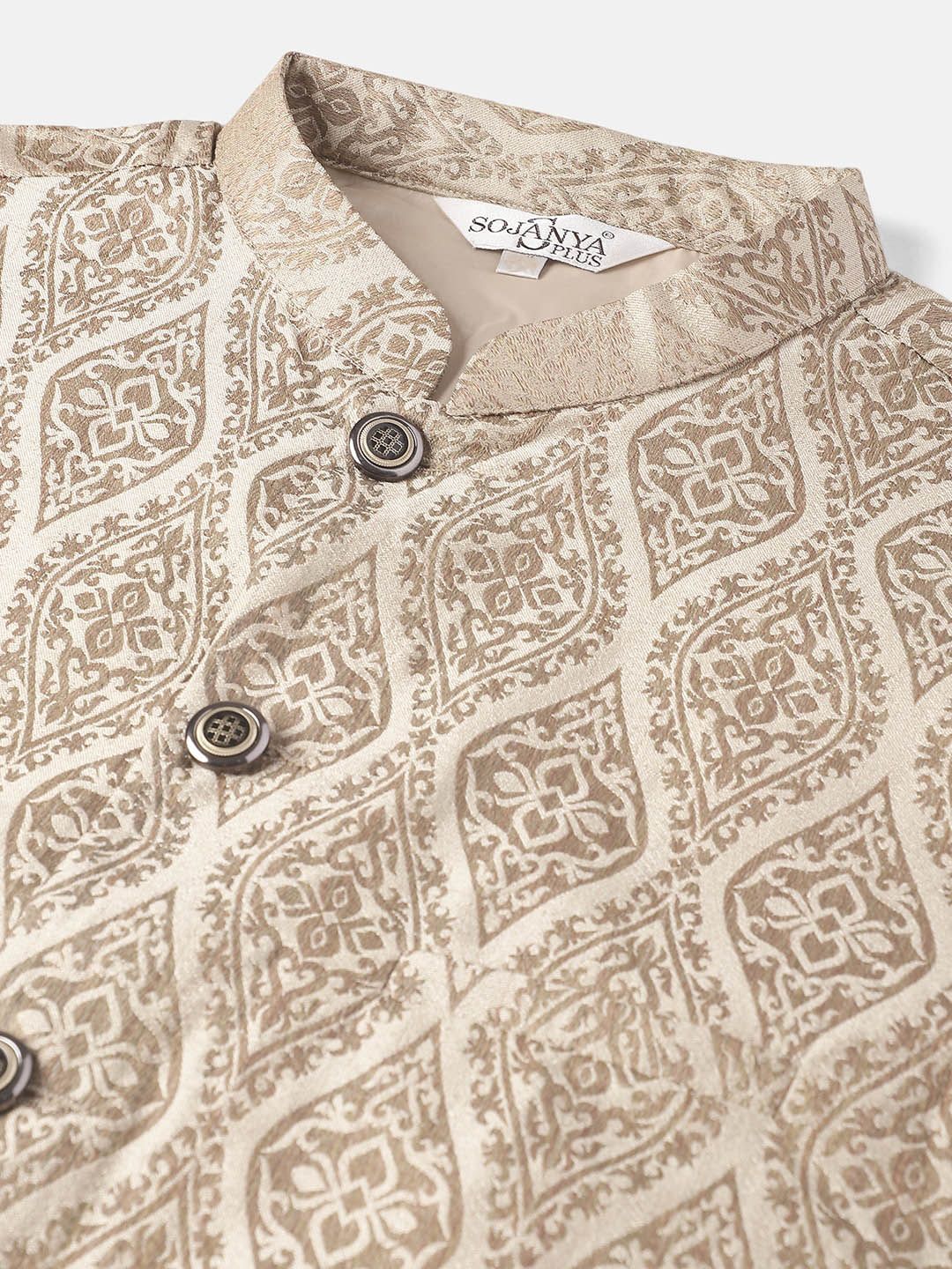 SOJANYA PLUS Woven Design Kurta & Pyjamas With Nehrujacket