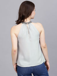 STREET 9 Grey Round Neck A-Line Top