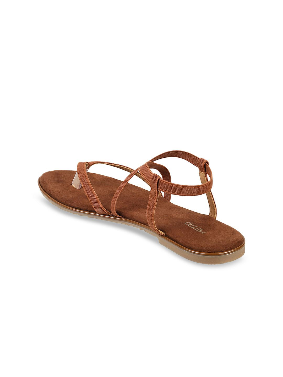 Metro Women Brown Solid Open Toe Flats