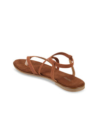 Metro Women Brown Solid Open Toe Flats