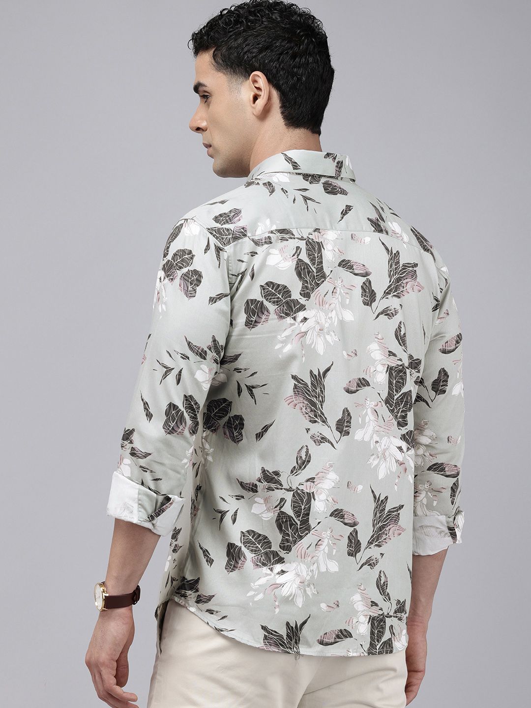 Park Avenue Slim Fit Opaque Geometric Printed Pure Cotton Casual Shirt